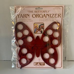 Vintage Tortoise Shell Butterfly Yarn Organizer Made in USA.